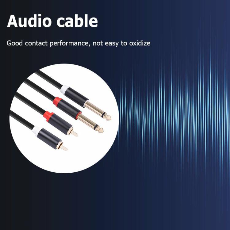 Audio Amplifier |   2 RCA Male to Dual 6.35 Jack Male Audio Cable Mixer Amplifier Adapter Cord Audio & Video Audio Amplifier