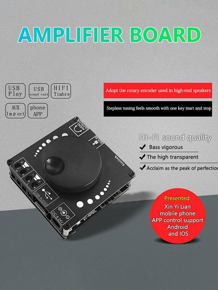 Audio Amplifier |   XY-AP50L 2x50W BT 5.0 Dual Channel Speaker HIFI AUX Power Amplifier Board Audio & Video Audio Amplifier