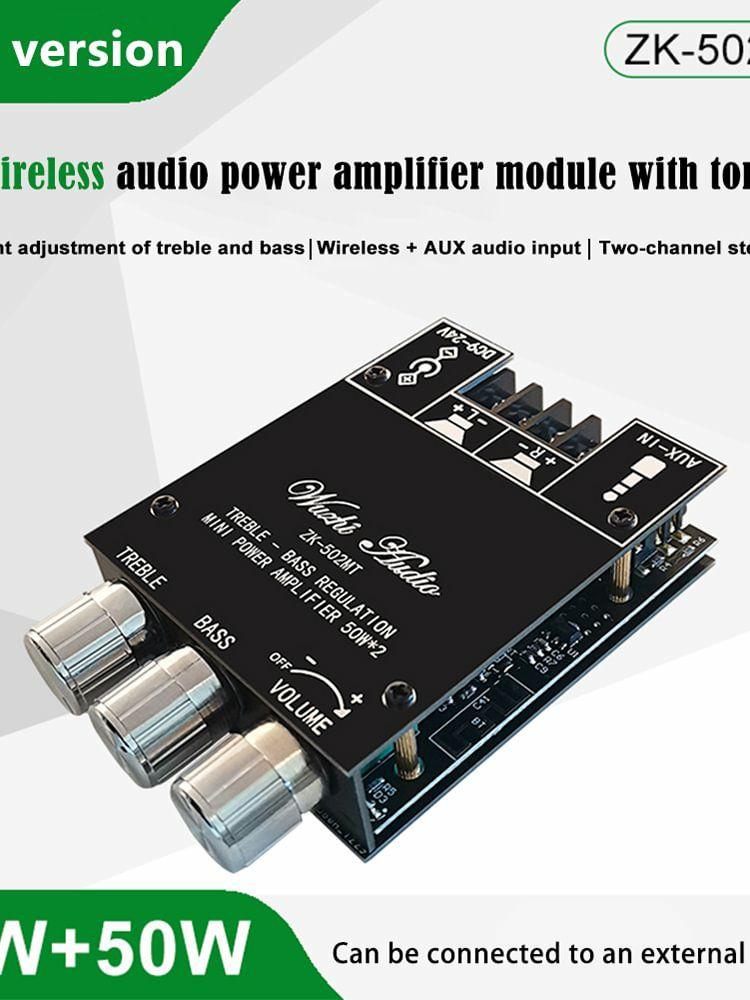 Audio Amplifier |   ZK-502MT 2x50W 2.0 Channel Subwoofer Amplifier Board Stereo Speaker Modules Audio & Video Audio Amplifier