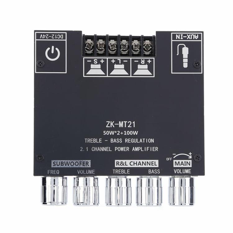 Audio Amplifier |   ZK-MT21 2x50W+100W Stereo BT5.0 2.1 Channel Digital Power Amplifier Board Audio & Video Audio Amplifier