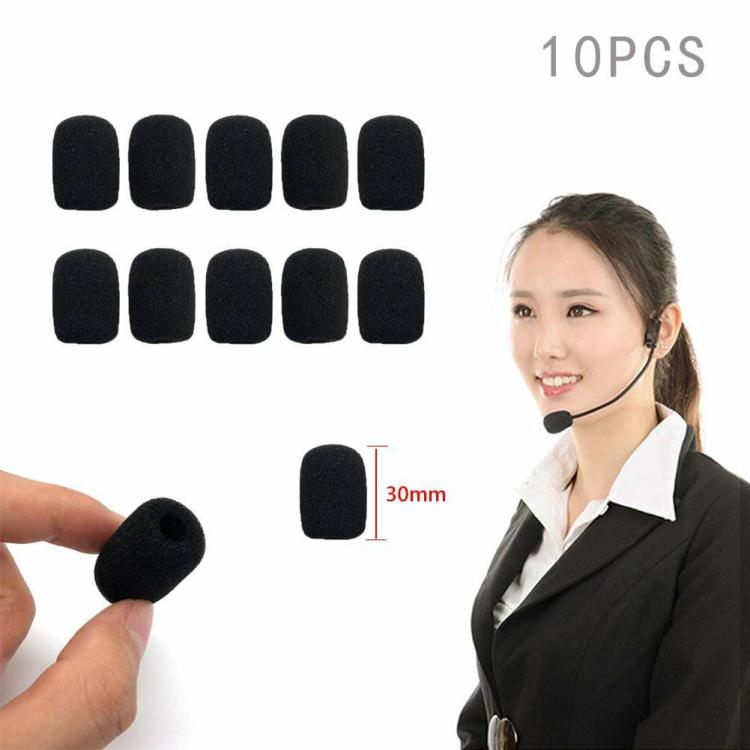 Earphone & Headphone |   10pcs 30mm Soft Elastic Sponge Microphone Head Cover for Headset Sleeve Mic Audio & Video Earphone & Headphone