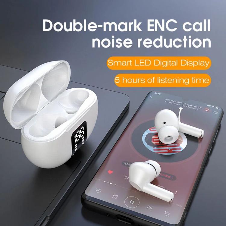 Earphone & Headphone |   Bluetooth-Compatible In-Ear Earphones ENC Noise Reduction Sport Gaming Headsets Audio & Video Black