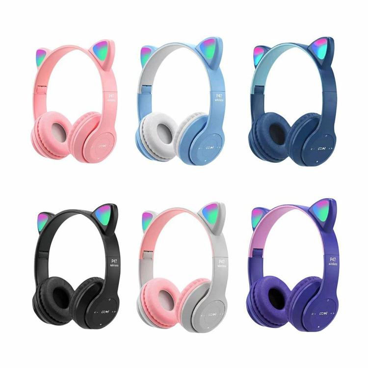 Earphone & Headphone |   Gaming Headset Cat Ear Bluetooth-Compatible Helmets Glow Light Cute for PC Phone Audio & Video Earphone & Headphone