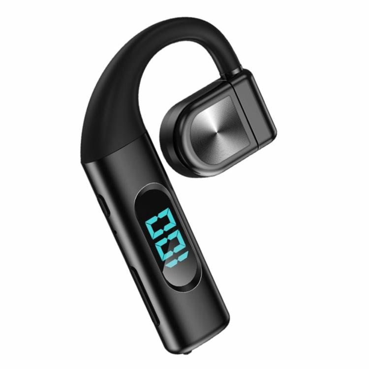 Earphone & Headphone |   Single Ear Wireless Headphones Power Display Bluetooth-compatible 5.3 Headset Audio & Video Black/Green