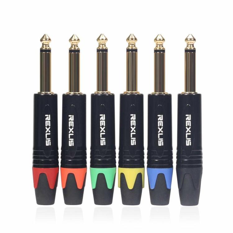 HDMI Adapter & HD Players |   6.35mm Mono Male Plug Zinc Alloy 6.35mm Mono Male Plug Audio Connector Adapter Audio & Video Black/Red/Blue/Green