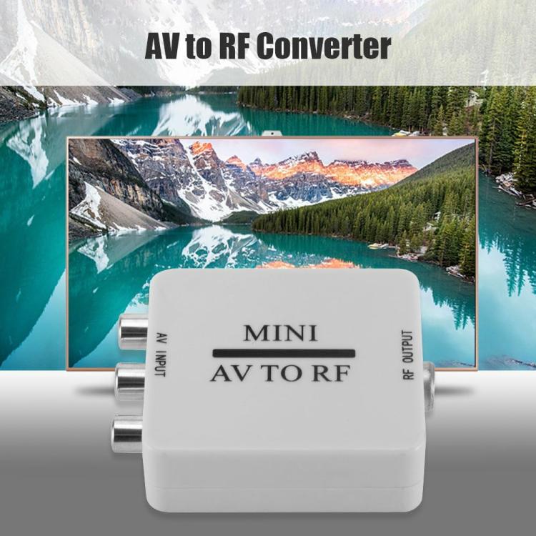 HDMI Adapter & HD Players |   AV To RF Video Converter Mini HD Video Adapter Box Support 67.25/61.25MHz Audio & Video HDMI Adapter & HD Players