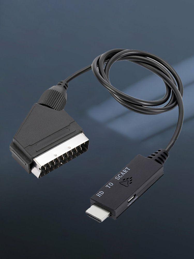 HDMI Adapter & HD Players |   HDMI-Compatible to Scart Adapter Cable Audio Video Cable Adapter Plug and Play Audio & Video HDMI Adapter & HD Players