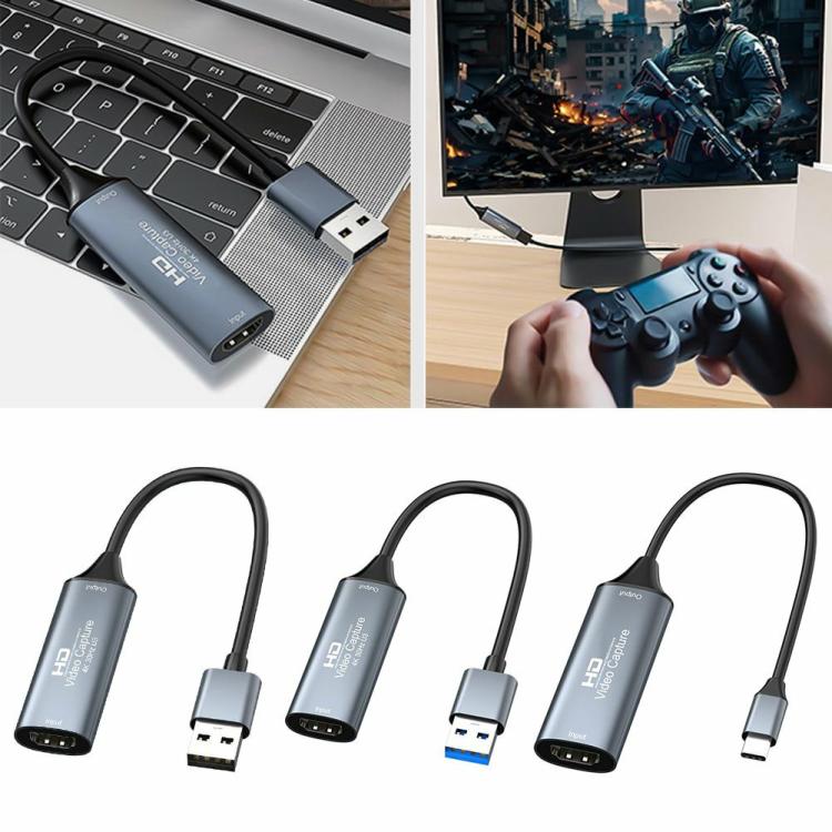 HDMI Adapter & HD Players |   HDMI-Compatible To USB 2.0/USB 3.0/USB-C Video Capture Card 4K30Hz Video Grabber Audio & Video HDMI Adapter & HD Players