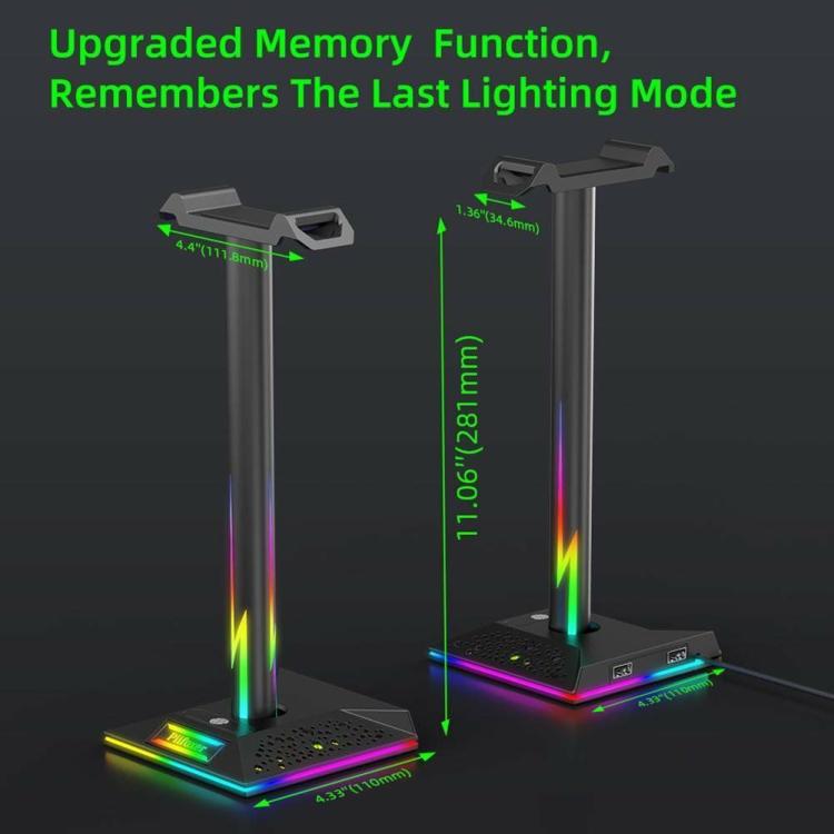 Headphone Accessories |   Eb01-b Rgb Gaming Headphone Bracket ABS Headphone Hanger Support USB Headset Audio & Video Headphone Accessories