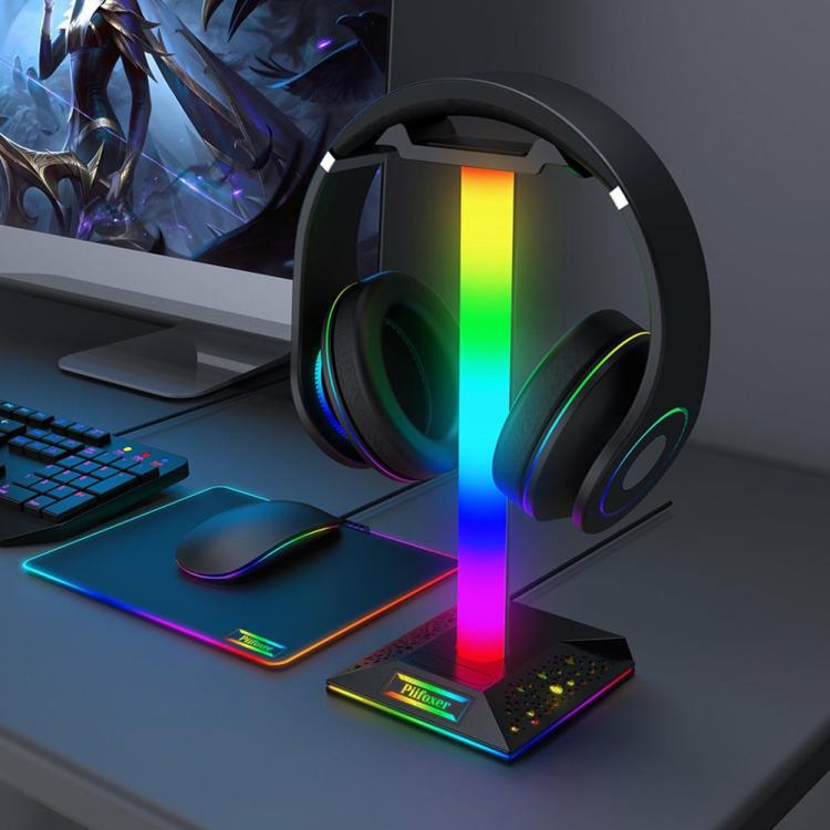 Headphone Accessories |   RGB Headphone Stand Dual USB Port Touch Control Desk Gaming Headset Holder Rack Audio & Video Headphone Accessories