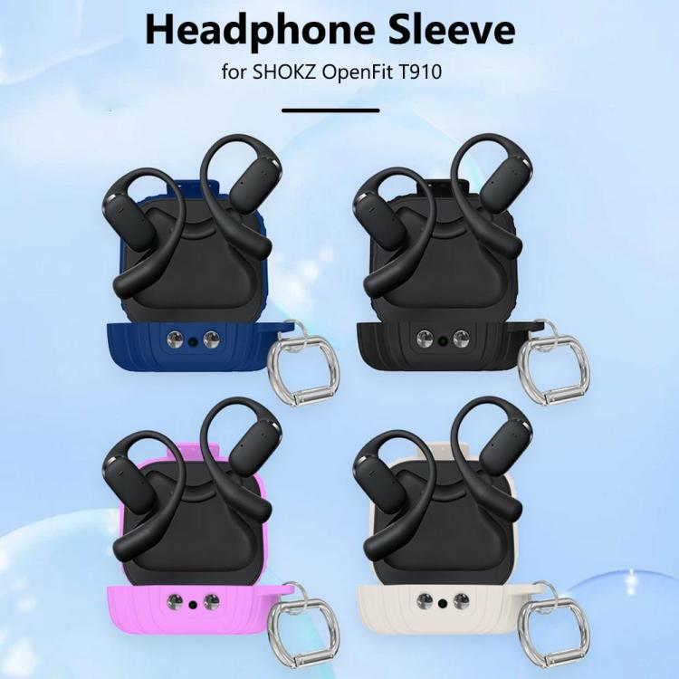 Headphone Accessories |   Silicone Earphone Sleeve Anti-loss Headset Case Cover for SHOKZ OpenFit T910 Audio & Video Black/Blue/Purple/White