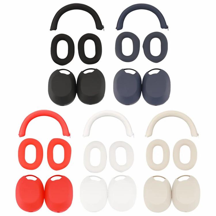 Headphone Accessories |   Silicone Headphone Cover Headbeam Protector Sleeve Ear Pads for Sony WH-1000XM5 Audio & Video Black/Blue/Red/White/Ivory