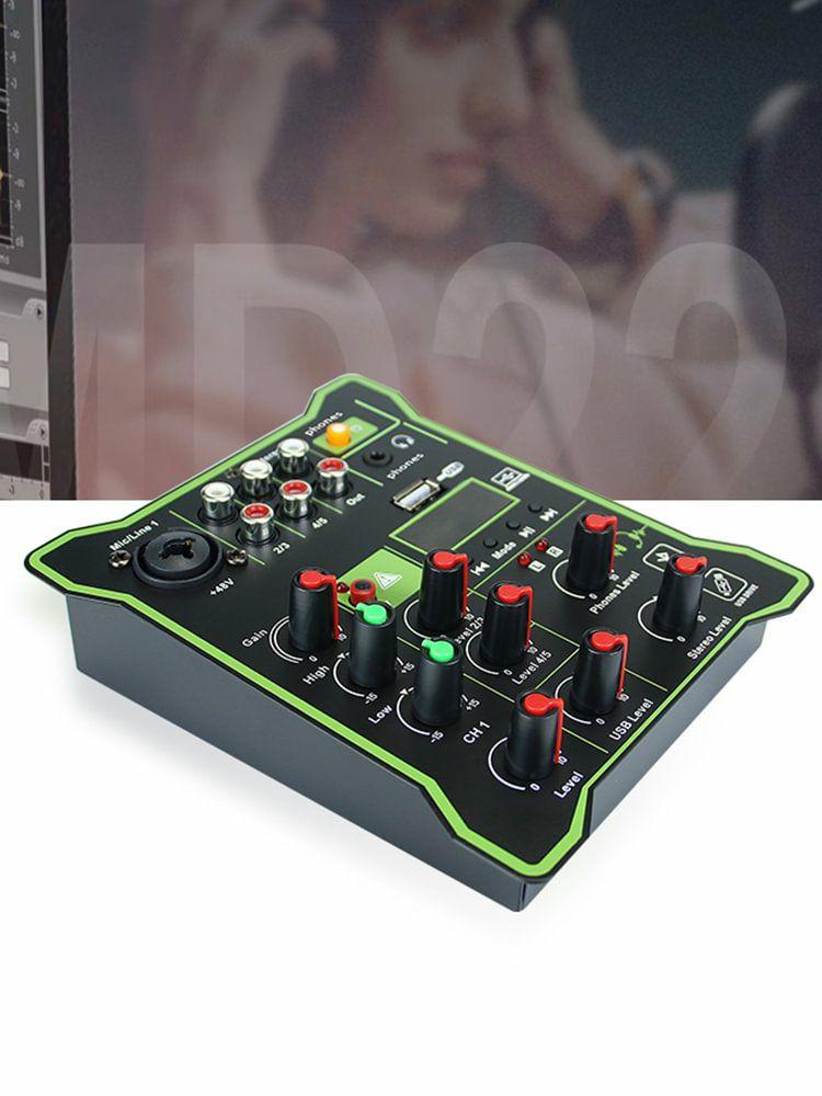 Mixer |   5 Channel Mini Mixer DSP Effects Mixing Console USB Computer Playback Recording Audio & Video Mixer