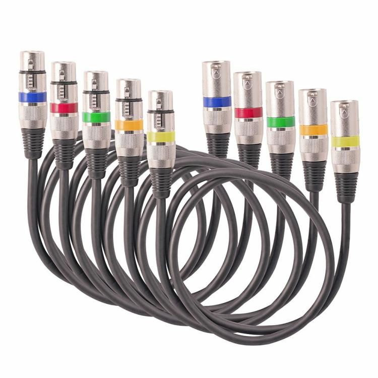 Mixer |   5pcs XLR Male to Female Mic Cable 3-Pin XLR Cable for Mic Mixer Recording Studio Audio & Video Mixer