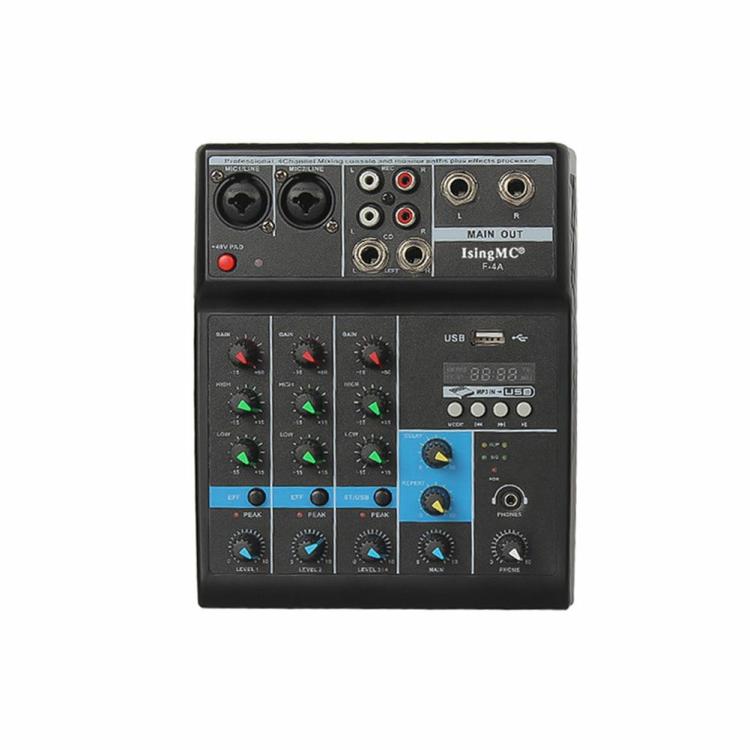 Mixer |   F-4A Wireless 4-channel Audio Mixer Bluetooth-compatible USB Sound Mixing Audio & Video Mixer