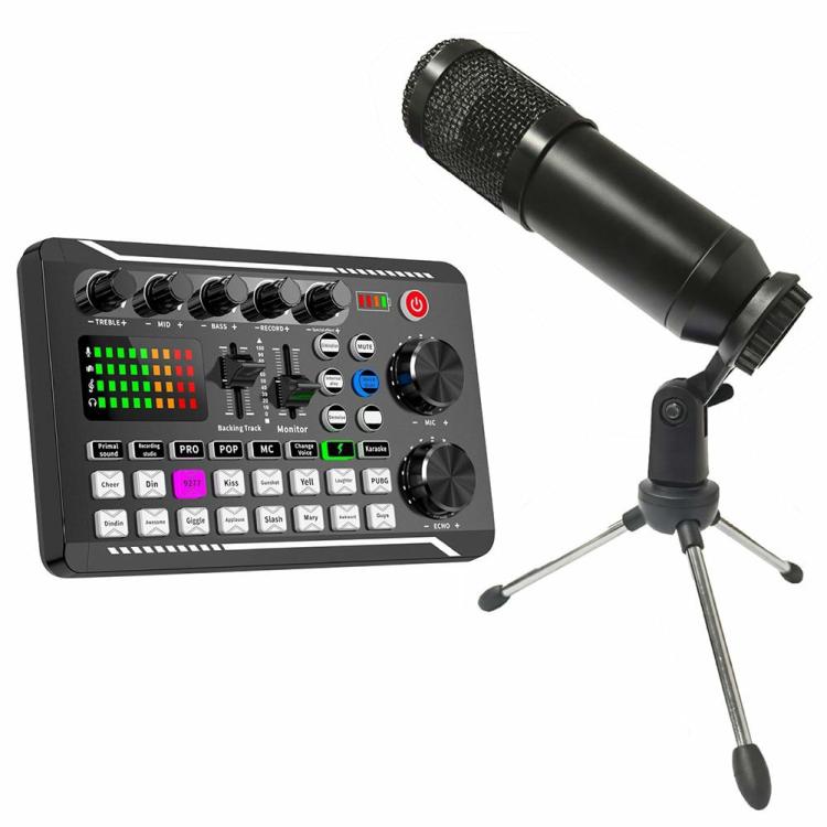 Mixer |   F998 Bluetooth-Compatible Sound Card Studio Record Phone Live Audio Mixer Audio & Video Mixer