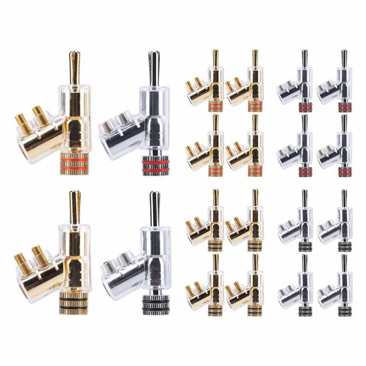 Others |   1/4pcs Gold/Rhodium Plated Banana Connectors Double Screw Locking Banana Plug Audio & Video Others