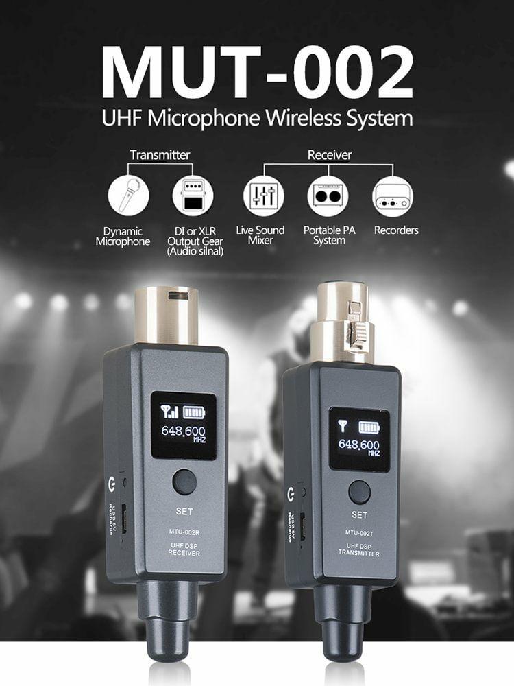 Others |   1Pair Micphone Wireless System UHF DSP Transmitter Receiver for Dynamic Mic Audio & Video Others