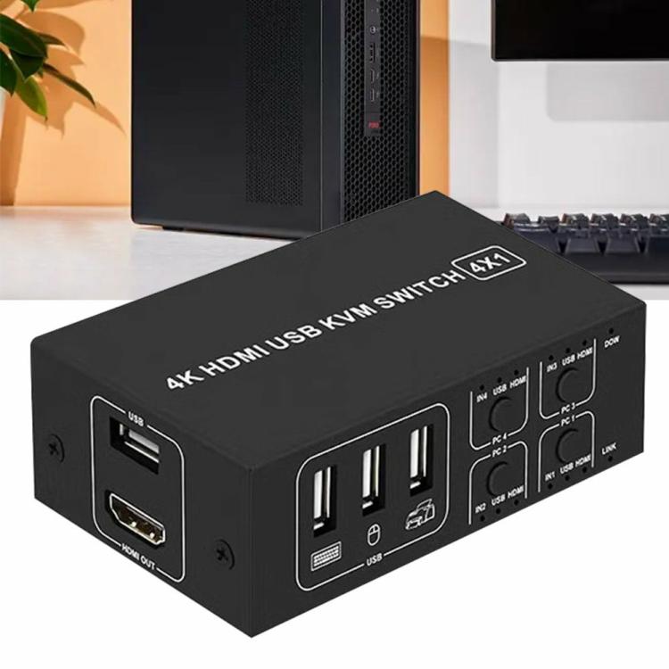 Others |   4K 60Hz HDMI-Compatible KVM Switcher 4×1 4 in 1 Out HDMI-Compatible KVM Splitter Audio & Video Others