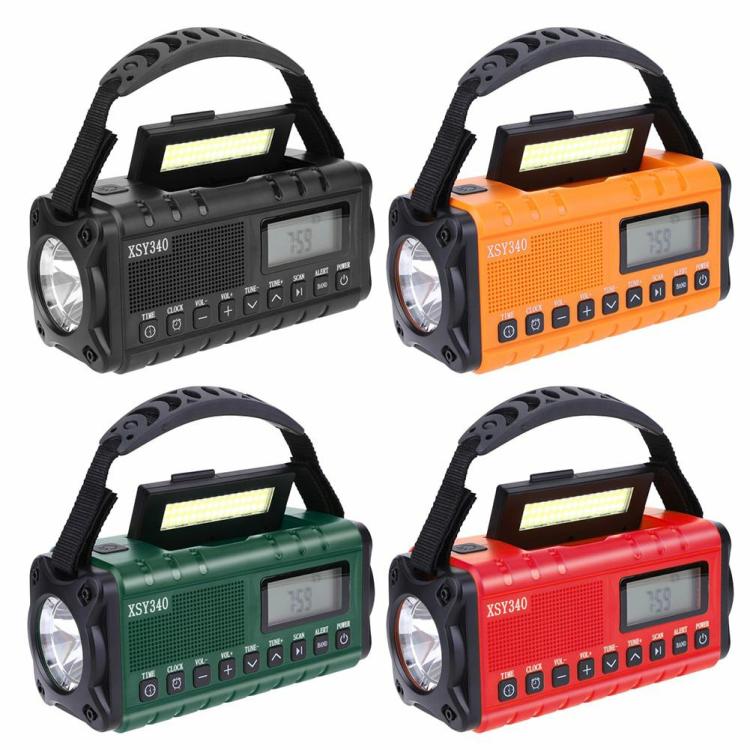 Speakers & Radio |   10000mAh Emergency Hand Crank Radio Solar AM FM NOAA Weather Radio Flashlight Audio & Video Green/Red