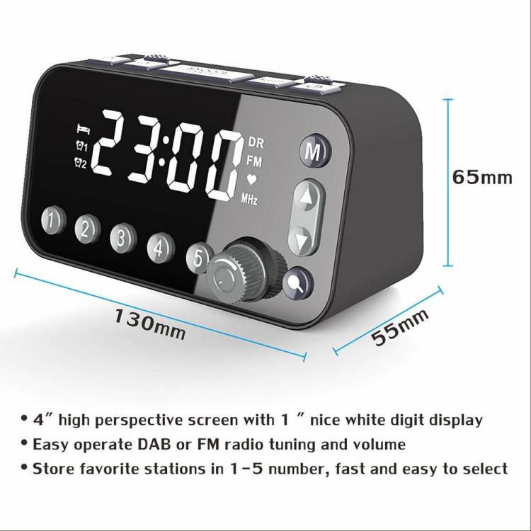 Speakers & Radio |   A1 Digital Alarm Clock DAB DAB FM Radio LED Display Dual USB Charging Port Audio & Video Speakers & Radio