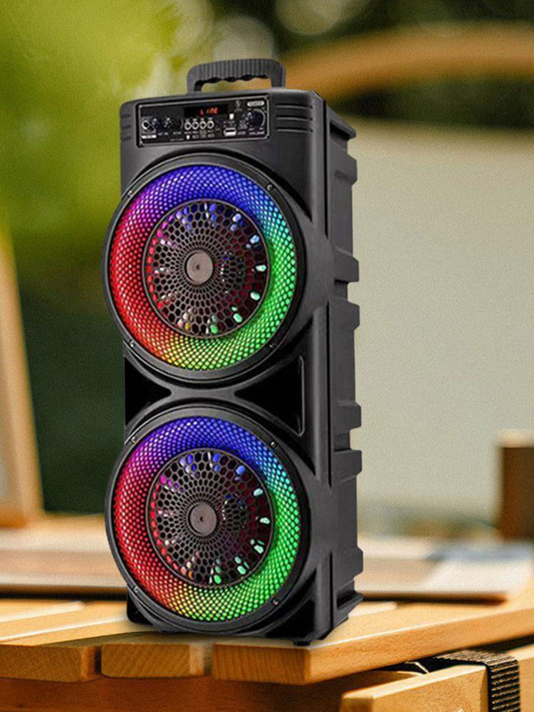 Speakers & Radio |   Bluetooth-Compatible Speaker Loud Boombox with Double Subwoofer Deep Bass Lights Audio & Video Speakers & Radio