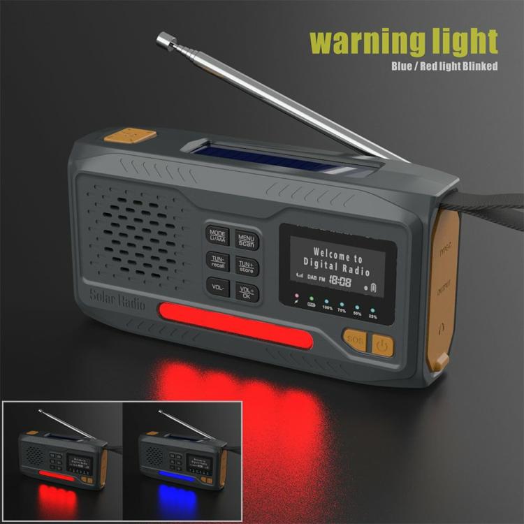 Speakers & Radio |   DAB/FM Solar Hand Crank Radio 2000mAh Rechargeable SOS Alarm Emergency Radio Audio & Video Speakers & Radio