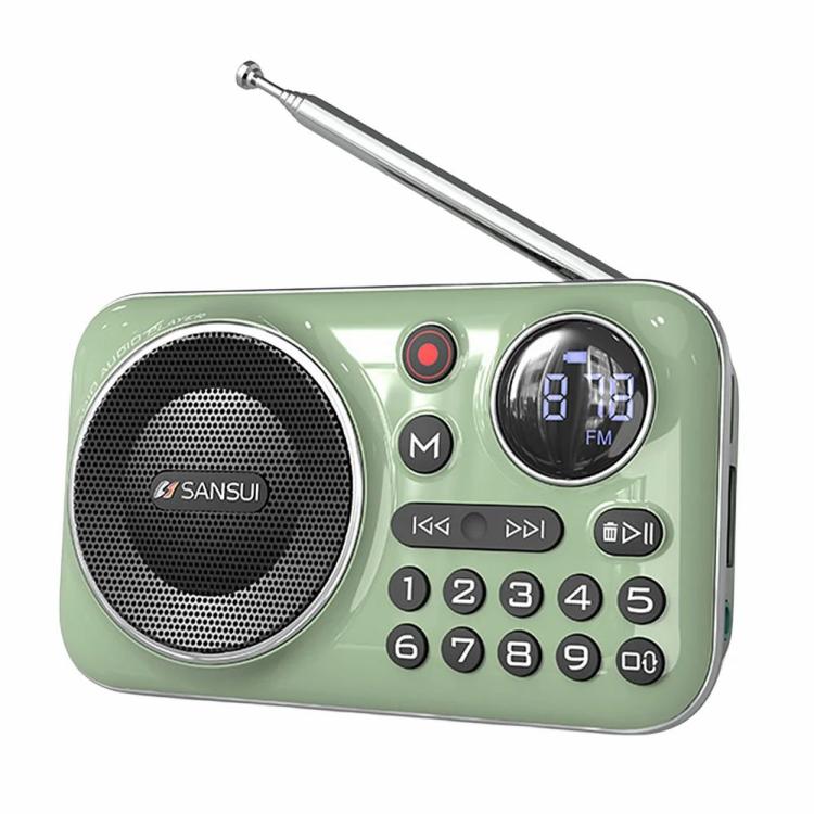 Speakers & Radio |   FM Radio Digital Radio TF/USB Portable Mini Radio Bluetooth-Compatible 5.0 Speak Audio & Video Red/Black/Green