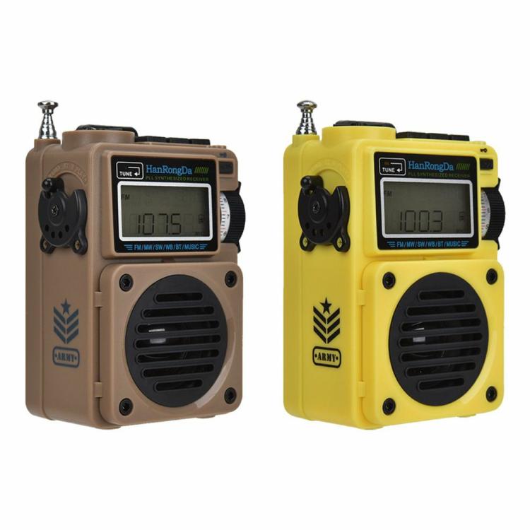 Speakers & Radio |   HRD-701 Full-Band Digital Radio Built-in 1000mAh Lithium Battery Portable Radio Audio & Video Camel/Yellow