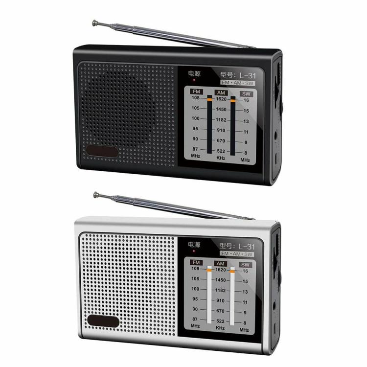 Speakers & Radio |   L-31 Mini Full Band Radio Handheld FM AM SW Retro Speaker with Antenna Audio & Video Black/Silver