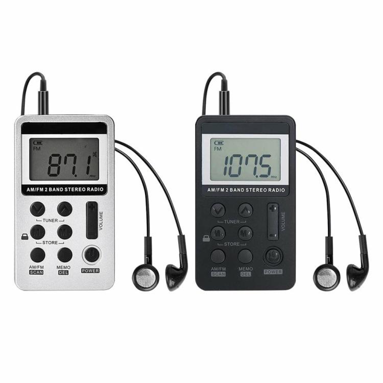 Speakers & Radio |   Portable Dual Band AM/FM Pocket Radio Digital Display Mini Radio Receiver Audio & Video Black