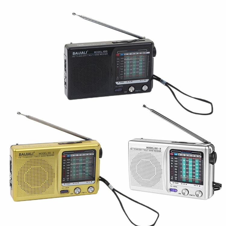 Speakers & Radio |   Retro Full Band SW AM FM Handheld Emergency Mini Weather Radio Built-in Speaker Audio & Video Black/Gold