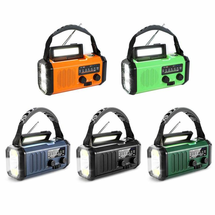 Speakers & Radio |   Solar Powered Emergency Power Bank SOS Alarm LED AM FM Hand Crank Weather Radio Audio & Video Black/Army Green/Blue