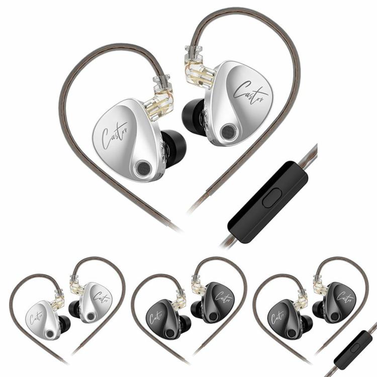 Wired Headset & Walkie Talkie |   Wired Earbuds 2 Dynamic Tunable Balanced Armature Earphones for Stage Monitoring Audio & Video Silver/Black