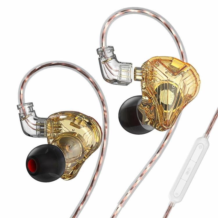 Wired Headset & Walkie Talkie |   Wired Earphones Dual Magnetic Dynamic Driver Headphones In Ear Earbuds Audio & Video Gold