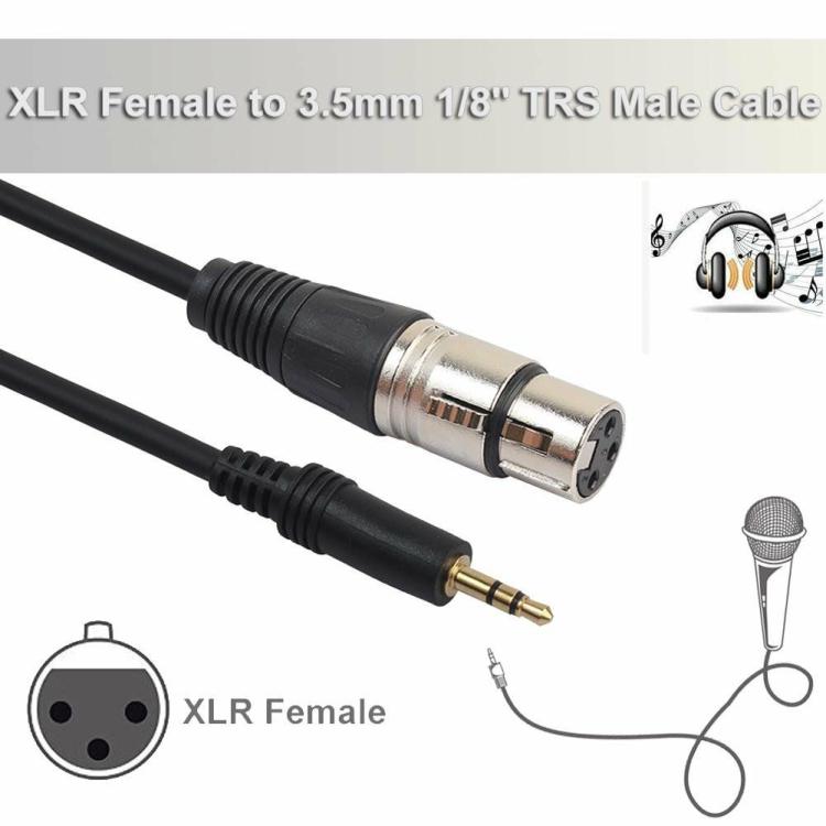 Wired Headset & Walkie Talkie |   XLR 3Pin Female to 3.5mm Male Audio Cable Microphone Cord for Phone Audio & Video Wired Headset & Walkie Talkie