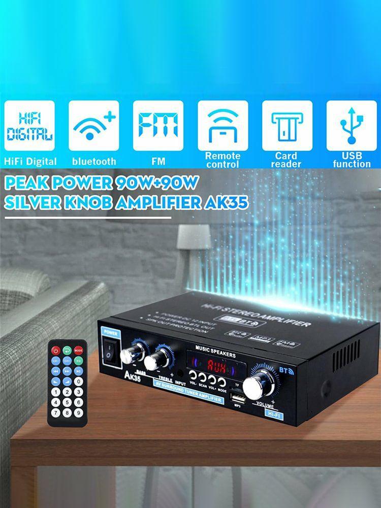 Audio Amplifier |   AK35 Bluetooth-compatible HiFi Stereo Audio Amplifier Amp with USB TF RCA Audio & Video Audio Amplifier