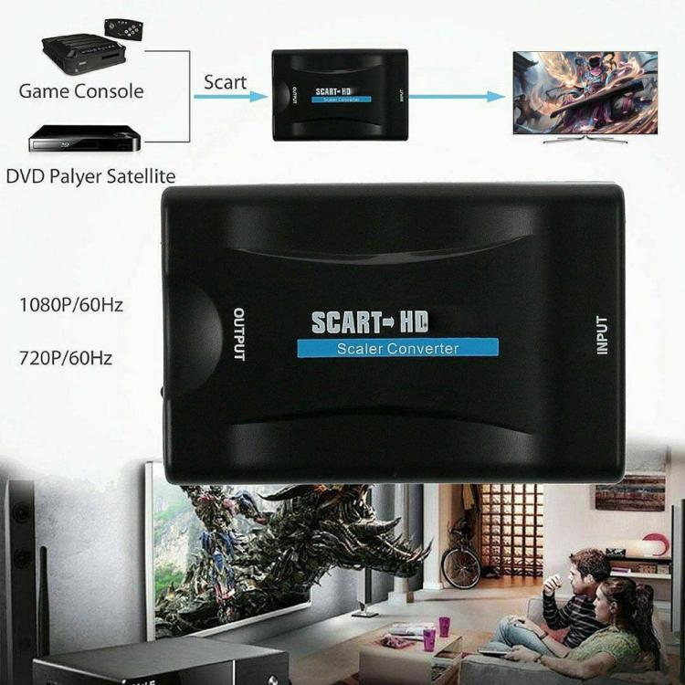 HDMI Adapter & HD Players |   1080P HDMI-compatible to SCART Video Audio Upscale Converter Adapter for HD TV DVD Audio & Video HDMI Adapter & HD Players