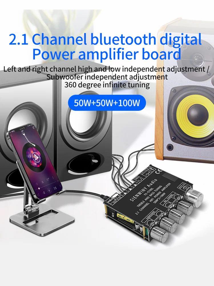 Audio Amplifier |   2.1 3 Channel Audio Amplifier Module 50WX2 100W CS8673E Bluetooth-compatible Audio & Video Audio Amplifier