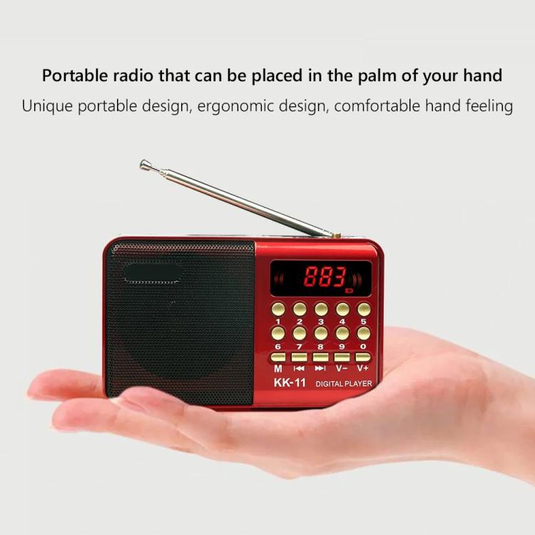 Speakers & Radio |   K11 Portable Mini Radio Handheld Digital FM MP3 Player Speaker Devices Red Audio & Video Speakers & Radio