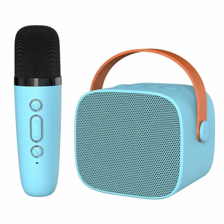 Speakers & Radio |   Mini Karaoke Machine Bluetooth-Compatible Speaker with 2 Wireless Mic for Kids Audio & Video Pink/White/Blue